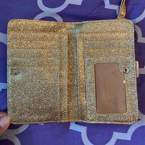 Gold Sparkly Wristlet Wallet